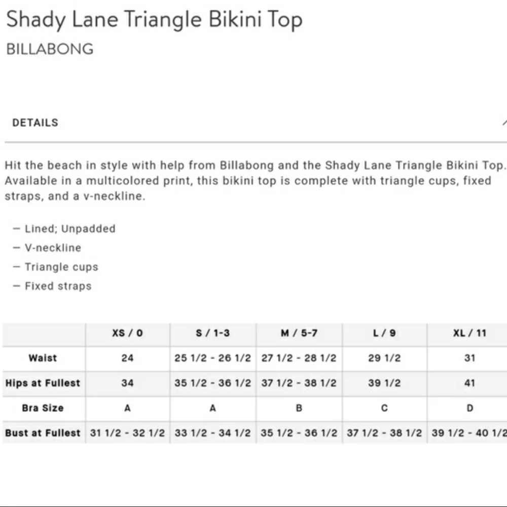 Billabong Shady Lane triangle bikini top  NEW - Picture 6 of 7